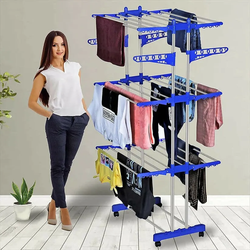 3 Layer Stainless Steel Cloth Stand for Drying Clothes