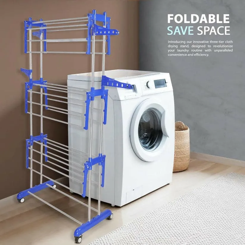 3 Layer Stainless Steel Cloth Stand for Drying Clothes