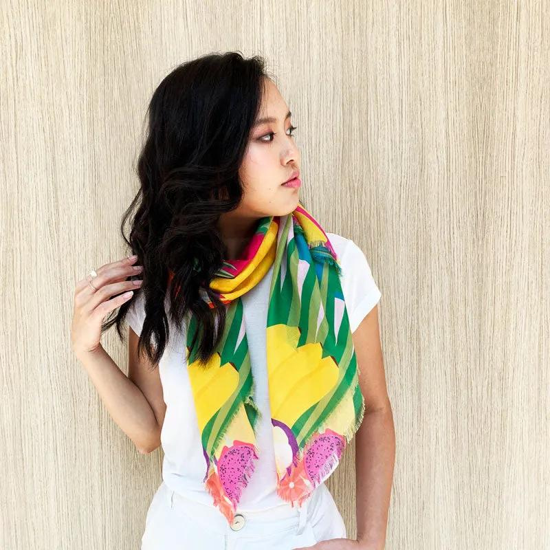 A Hornbill's Feast Cotton Scarf