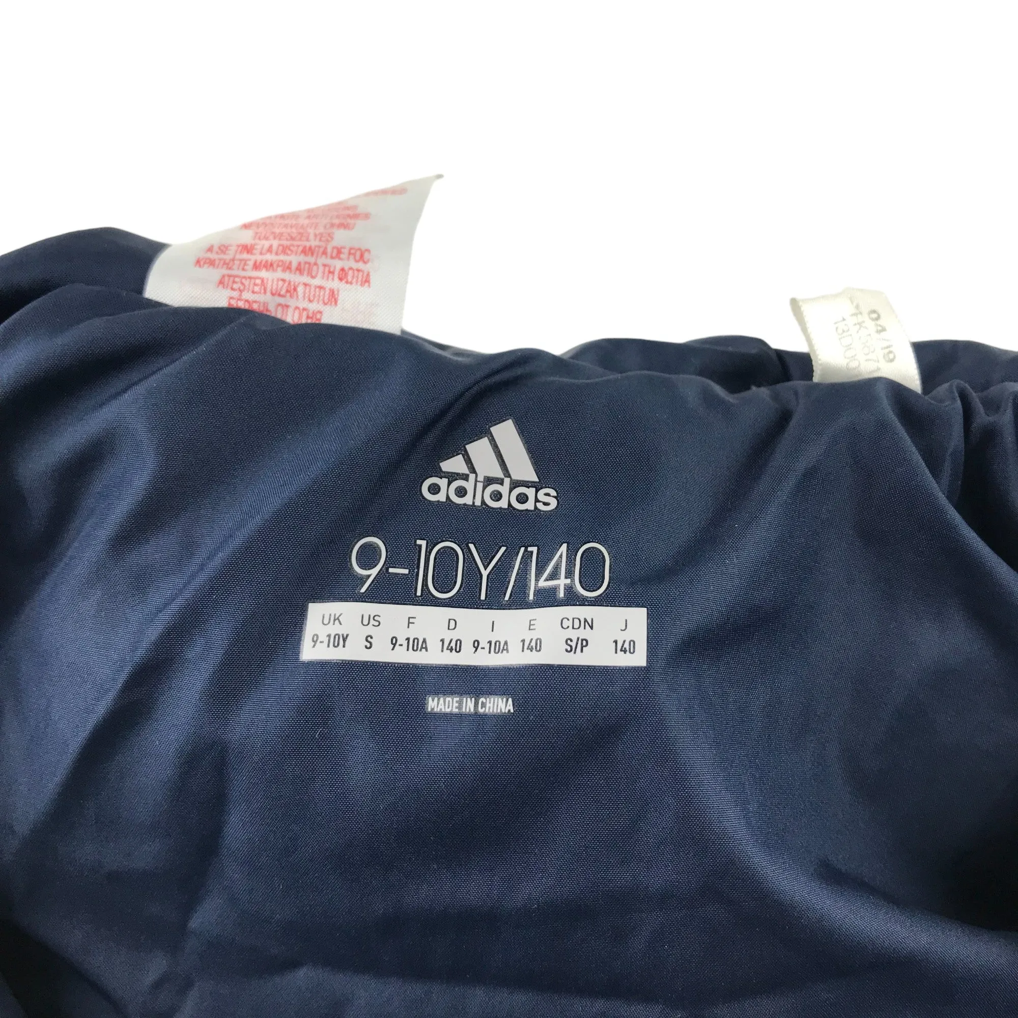 Adidas jacket 9-10 years blue and navy puffer