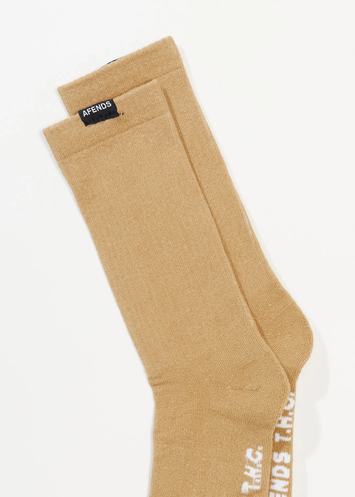 AFENDS Unisex Everyday - Ribbed Crew Socks - Tan