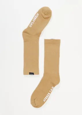 AFENDS Unisex Everyday - Ribbed Crew Socks - Tan