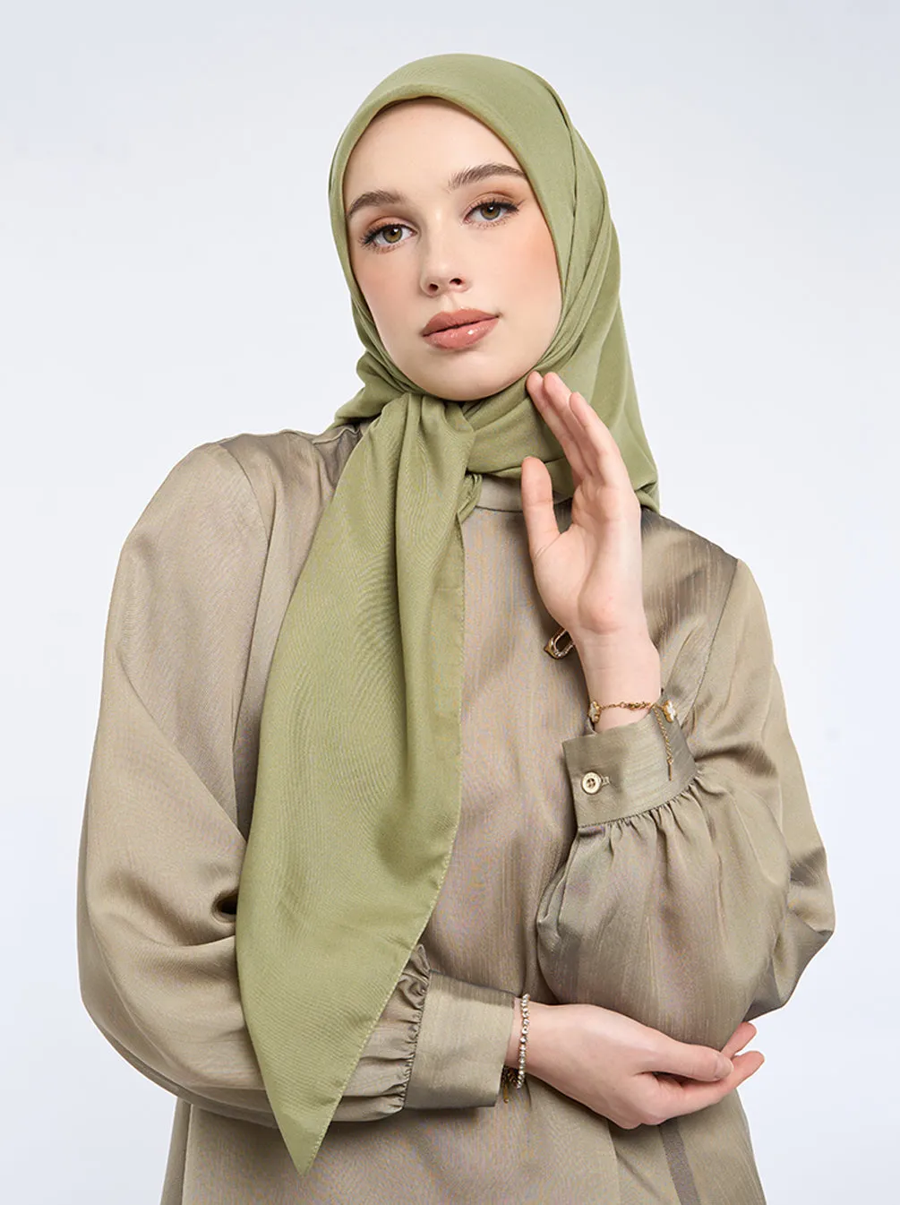 AIRY VOILE SCARF PLAIN AVOCADO