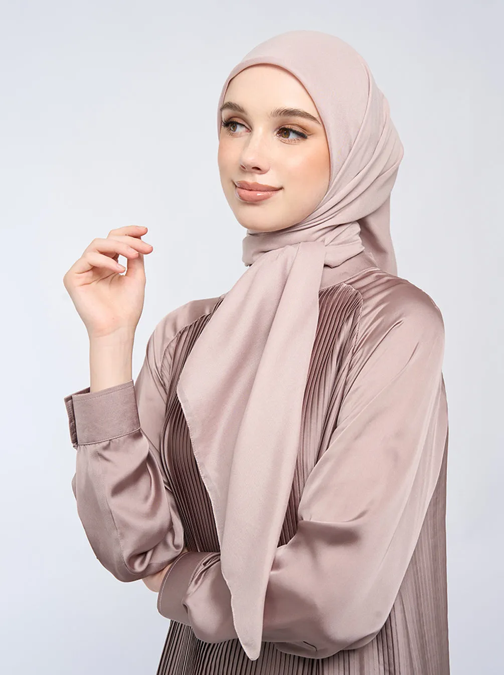 AIRY VOILE SCARF PLAIN PALE BLUSH