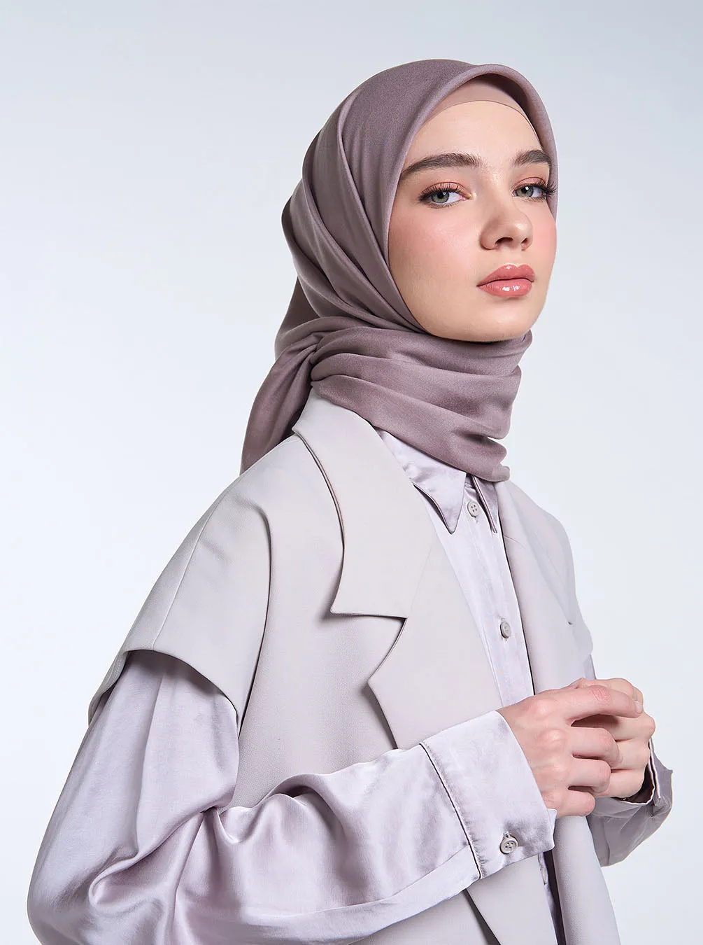 AIRY VOILE SCARF PLAIN TAUPE