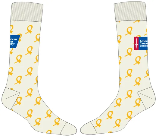 American Cancer Society Gold Ribbon Children's Crew Socks