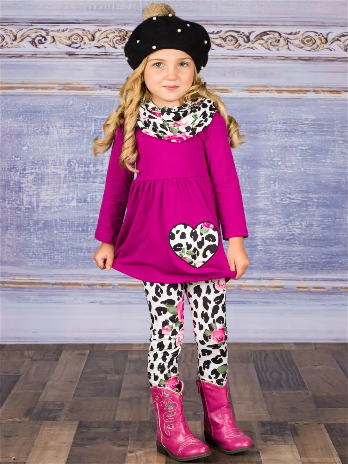 Animal Lovers Tunic, Scarf And Legging Set