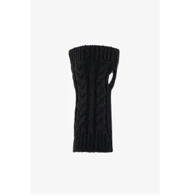 Antler - Knitted Cable Fingerless Glove - Black