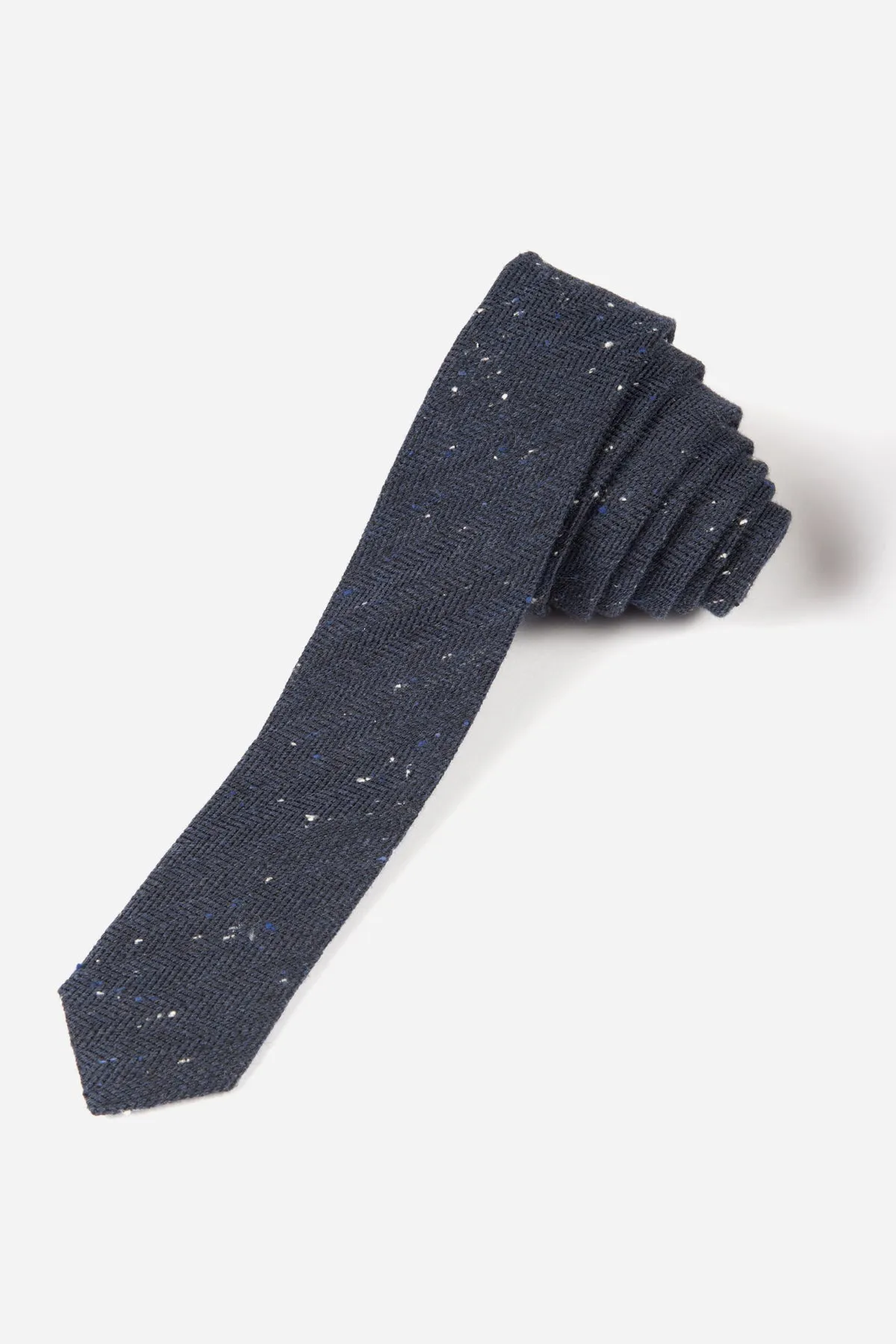 Appaman Boys Tie - Navy Speckle Herringbone