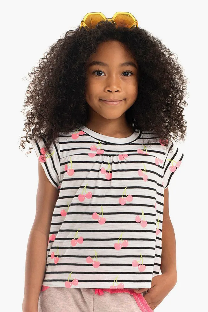 Appaman Elsa Girls Shirt - Black White Stripe