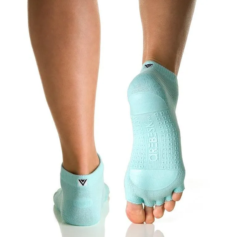 Arebesk Fishnet Open Toe Grip Socks - Teal (Barre / Pilates)