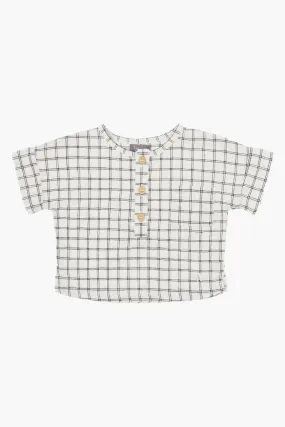 Baby Shirt Tocoto Vintage Check Off White