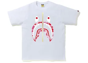 BAPE ABC CAMO SHARK TEE WHITE/PINK