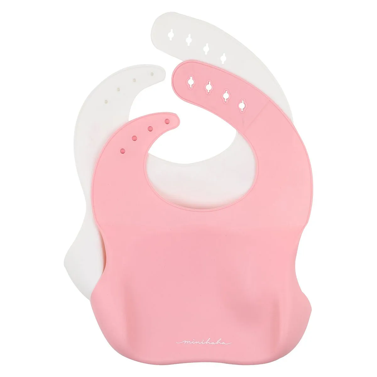 Bebe/Minihaha - Floral Pink 2 Pack Silicone Bibs Pink Flora