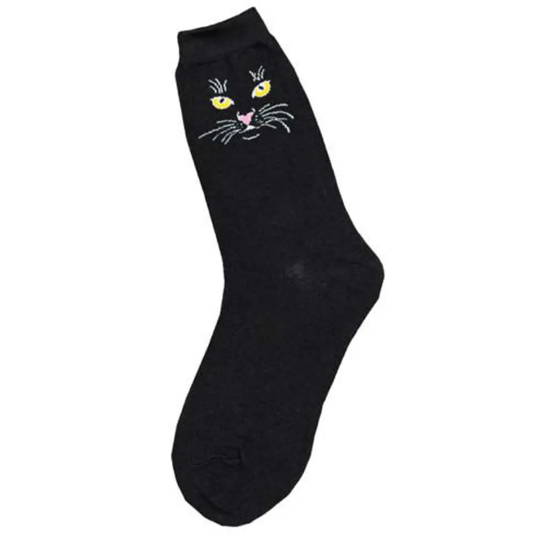 Black Cat Socks Women's Crew Sock