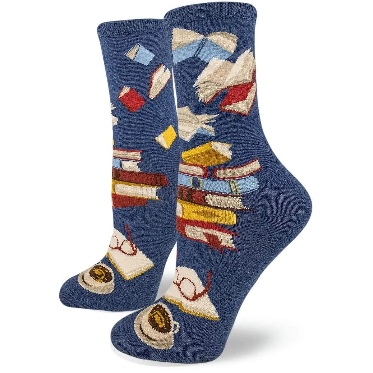 Blue Library Socks for Literacy Women's Crew Sock