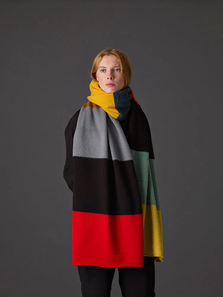 Brushed Colourblock Blanket Scarf Multicolour Sample Sale