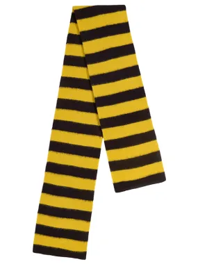 Brushed Wide Stripe Scarf Black & Turmeric