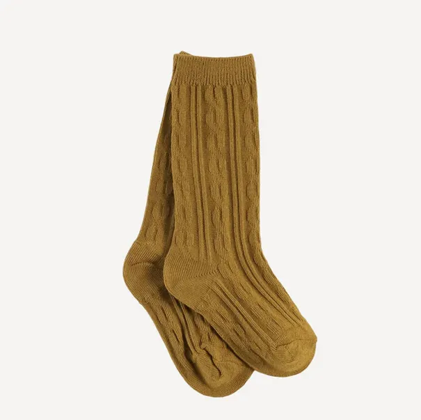 Cable Knit Knee High Socks - Several Colors