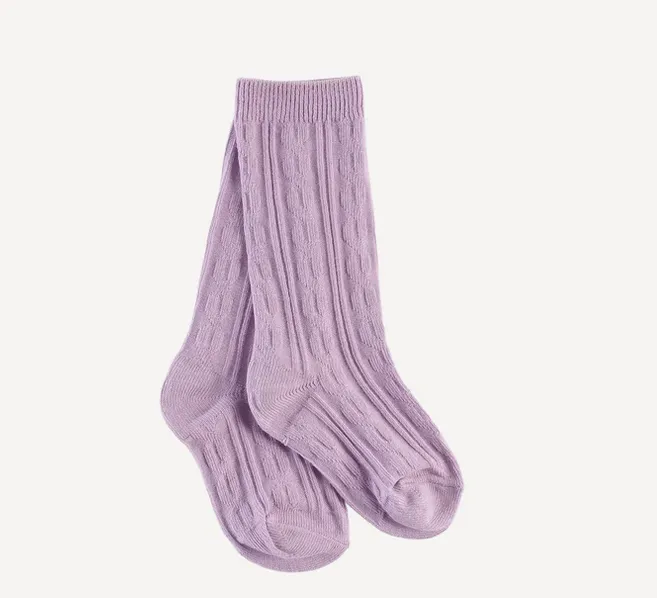 Cable Knit Knee High Socks - Several Colors