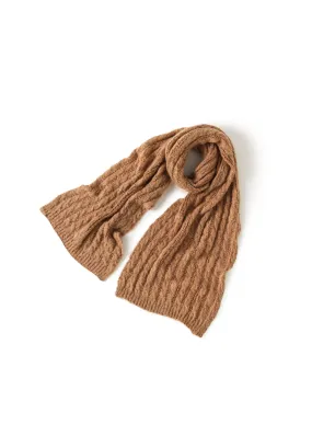 Camel Crochet Ribbed Scarf