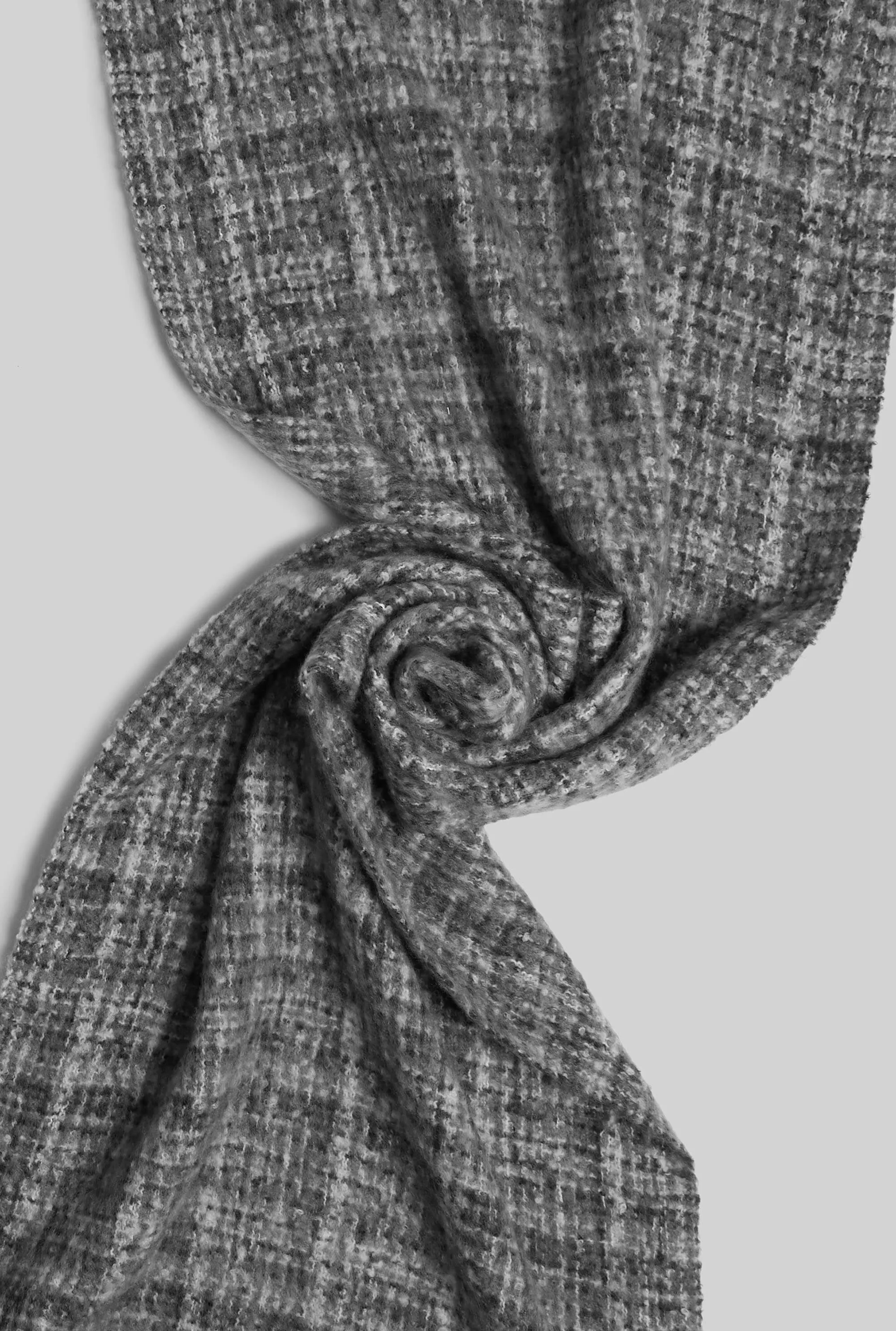 Check Detail Blanket Scarf Black