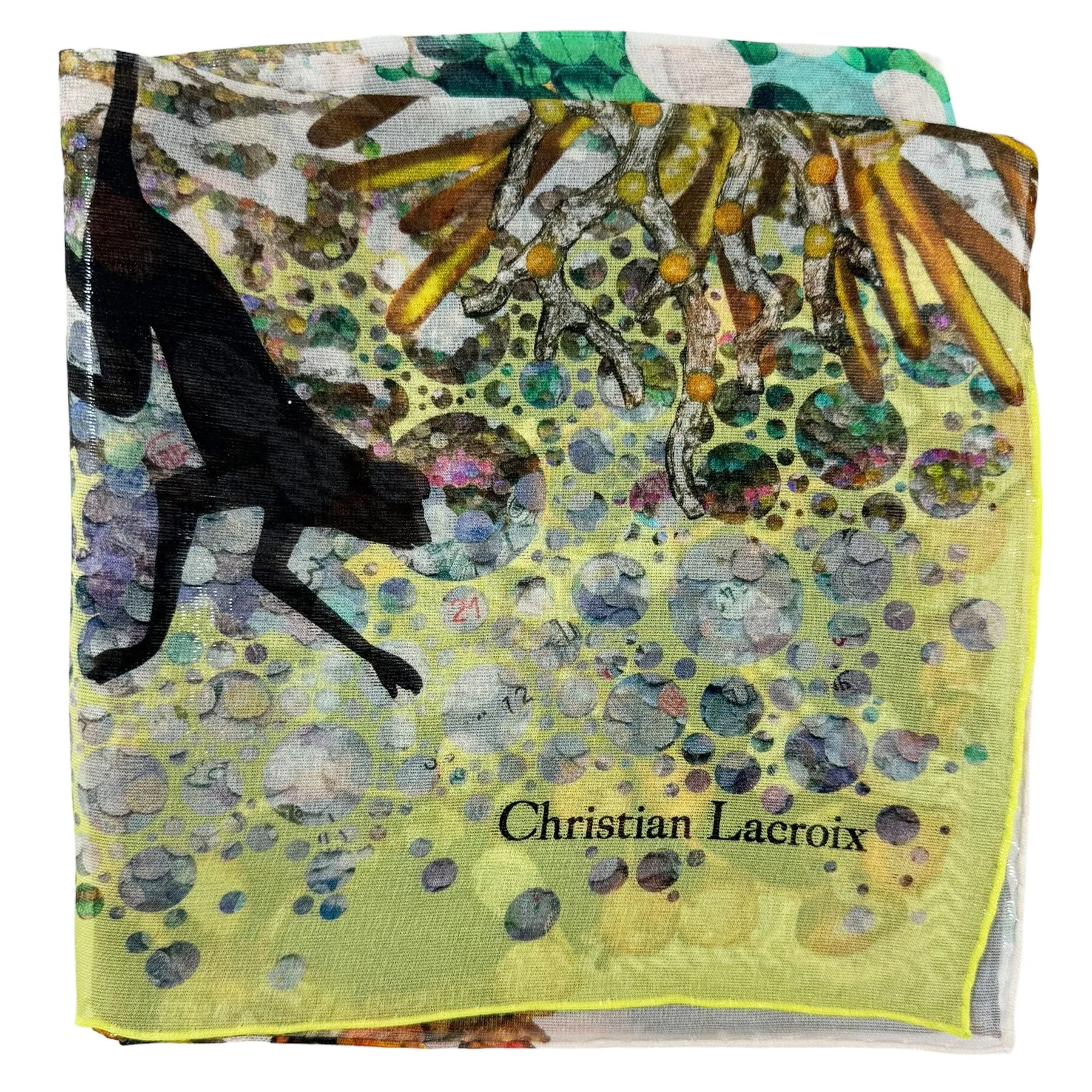 Christian Lacroix Scarf Signature Design - Large Chiffon Silk Square Foulard