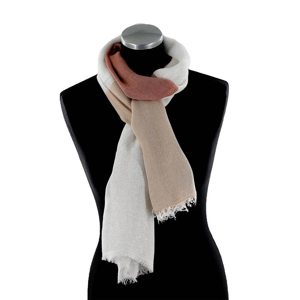 Color Block Scarf with Lurex