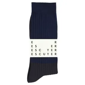 Colour Block Socks Blue