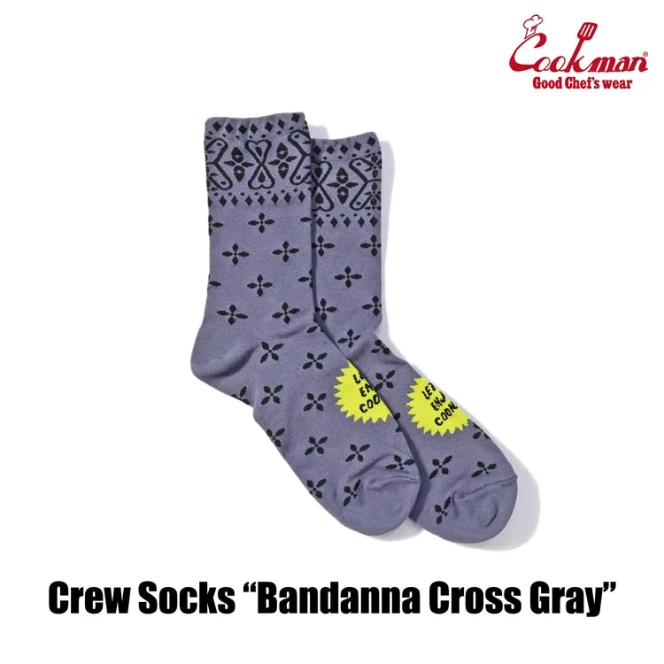 Cookman Crew Socks - Bandanna Cross : Gray