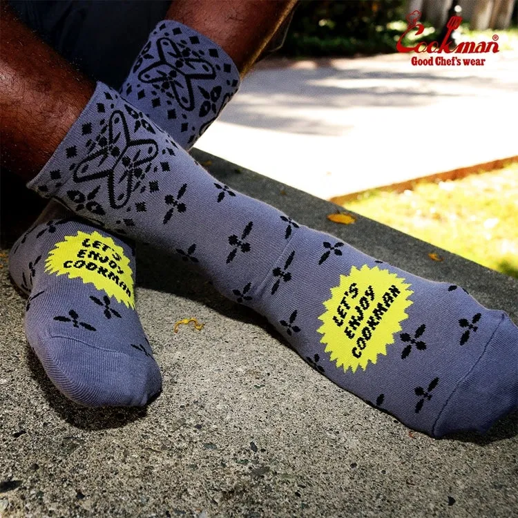 Cookman Crew Socks - Bandanna Cross : Gray