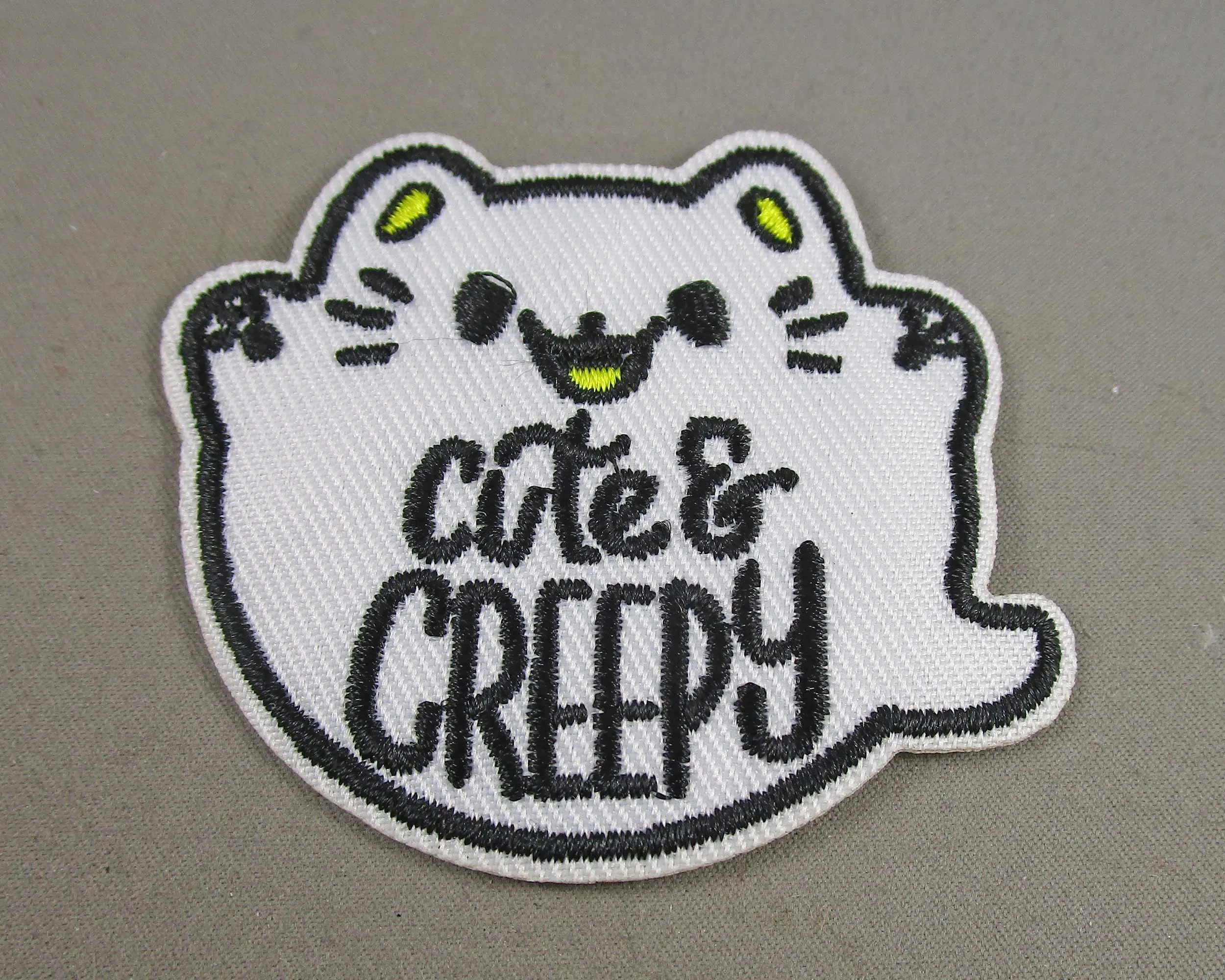 Cute & Creepy Spooky Cat Iron on Patch 1pc J264