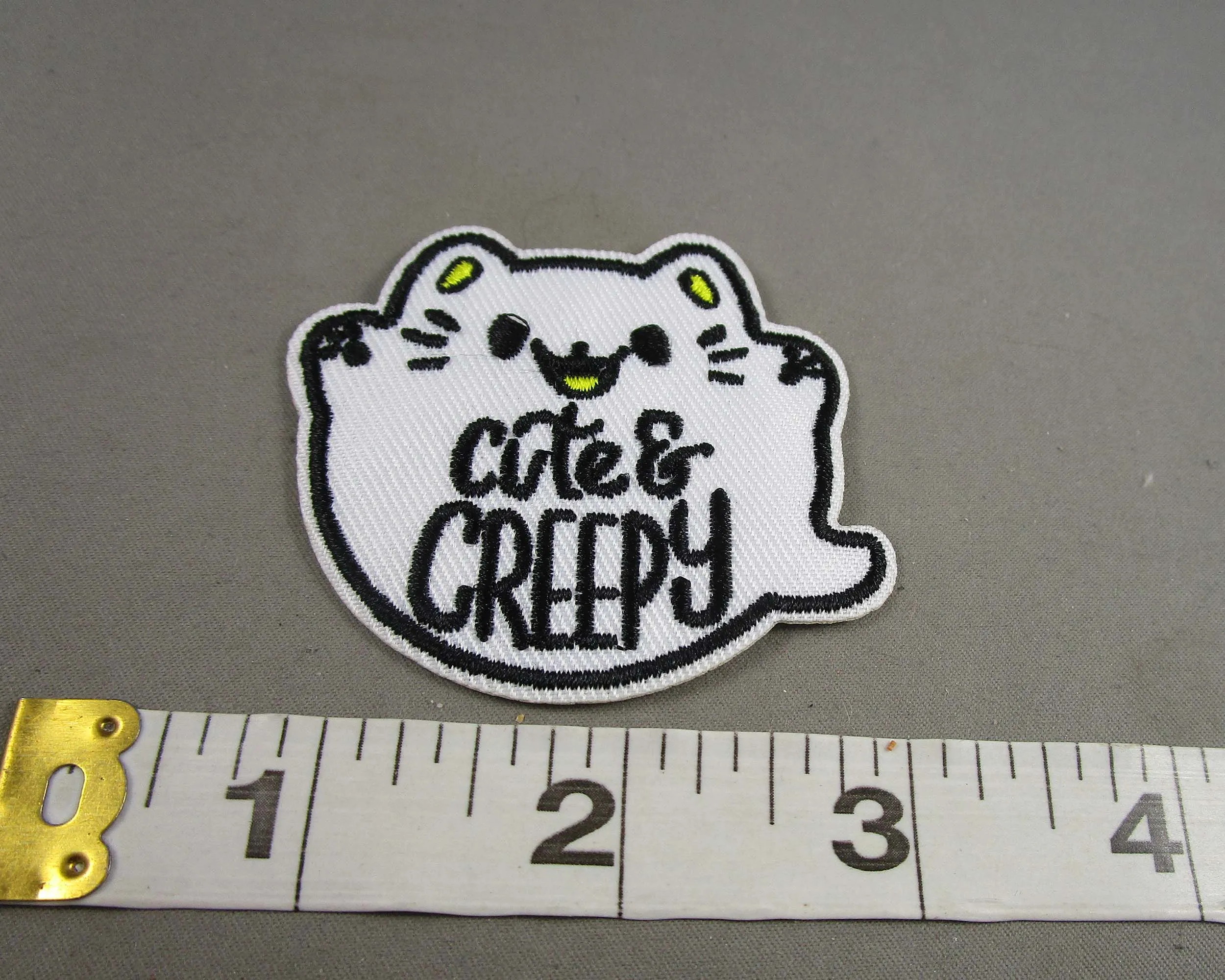 Cute & Creepy Spooky Cat Iron on Patch 1pc J264