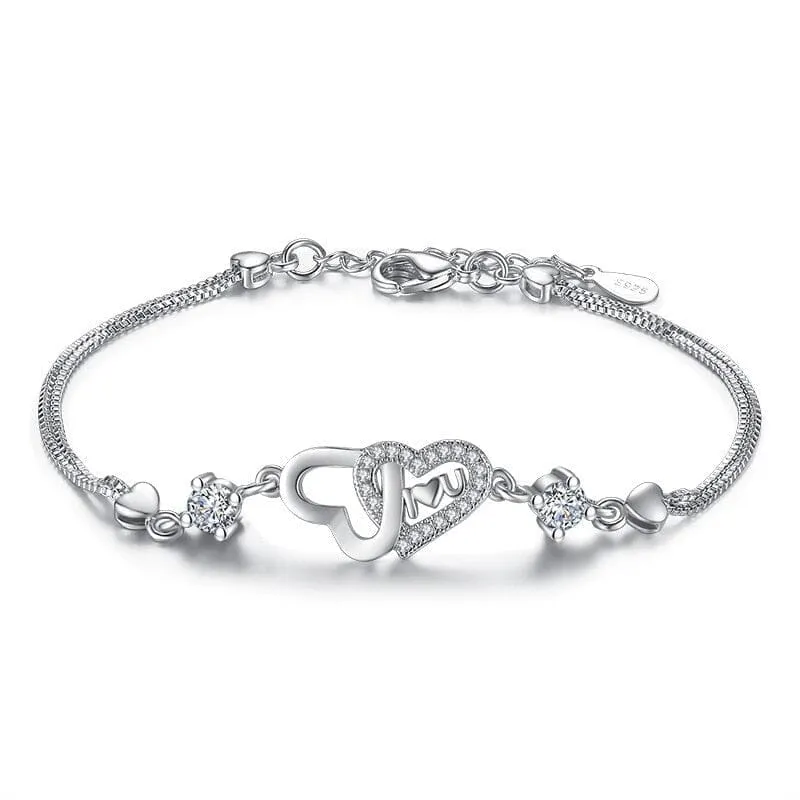 Double Heart Seaside Harvest Festival Revelry Bracelet - 925 Sterling Silver