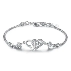 Double Heart Seaside Harvest Festival Revelry Bracelet - 925 Sterling Silver