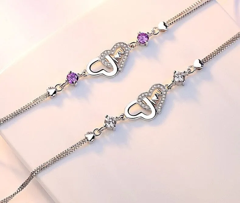 Double Heart Seaside Harvest Festival Revelry Bracelet - 925 Sterling Silver