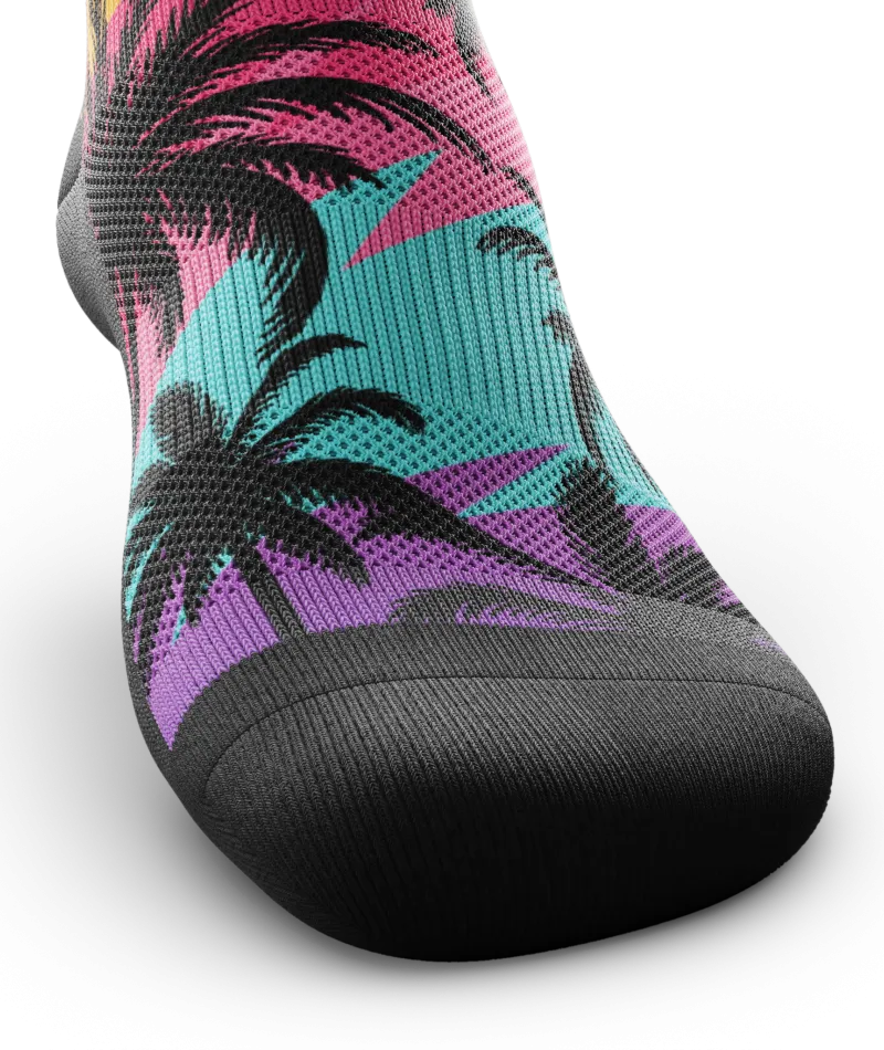 Electric Palm Patterned Crew Socks