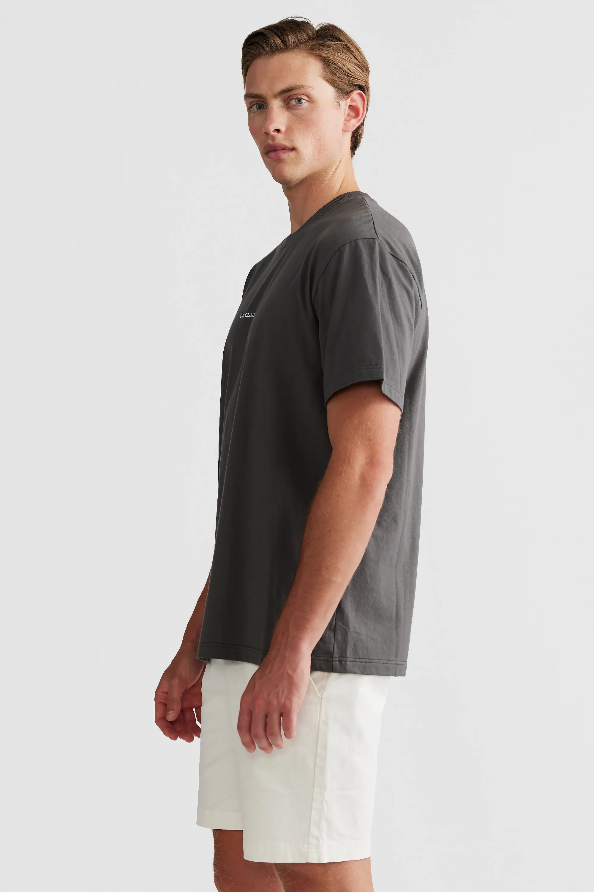 Embroidered Logo T Shirt Charcoal