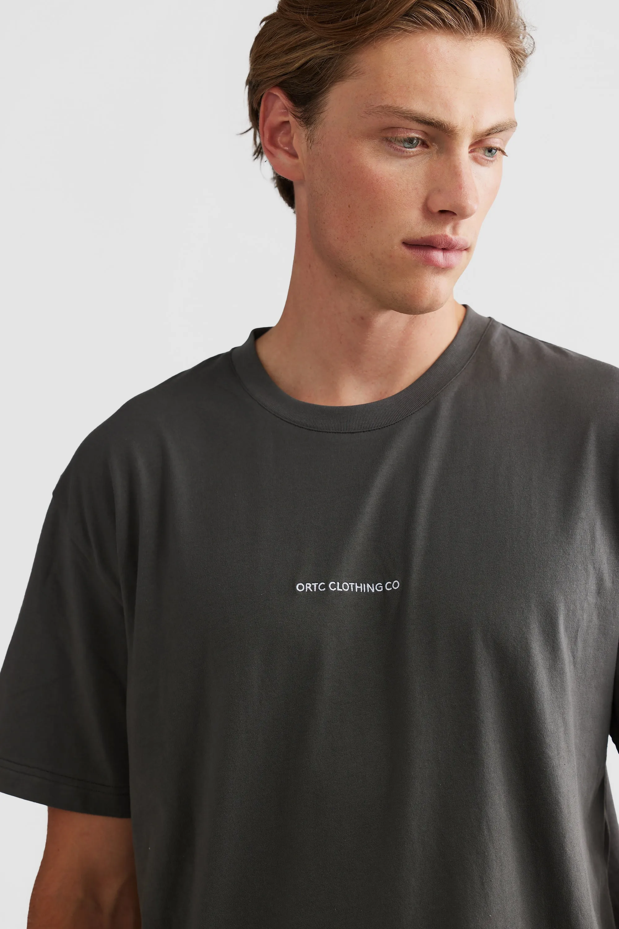 Embroidered Logo T Shirt Charcoal