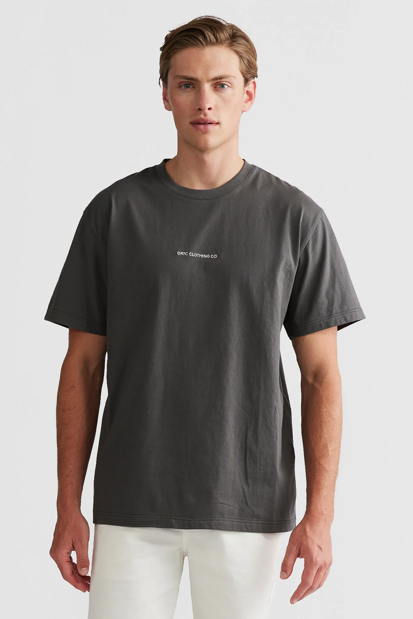 Embroidered Logo T Shirt Charcoal