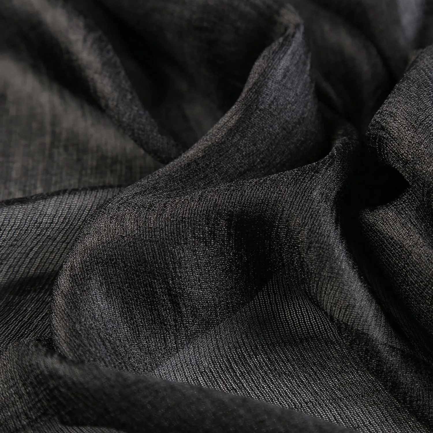 Extra Wide Flax Feel Scarf Solid Black Color FLX008