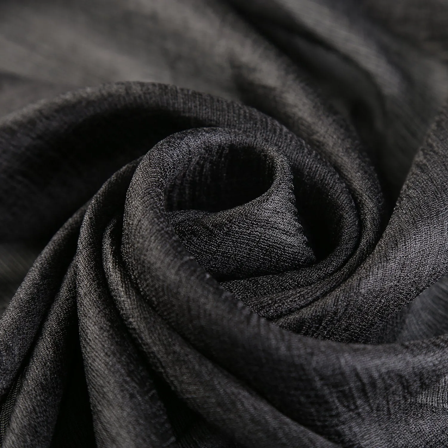 Extra Wide Flax Feel Scarf Solid Black Color FLX008