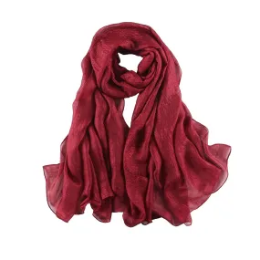 Extra Wide Flax Feel Scarf Solid Burgundy Color FLX004