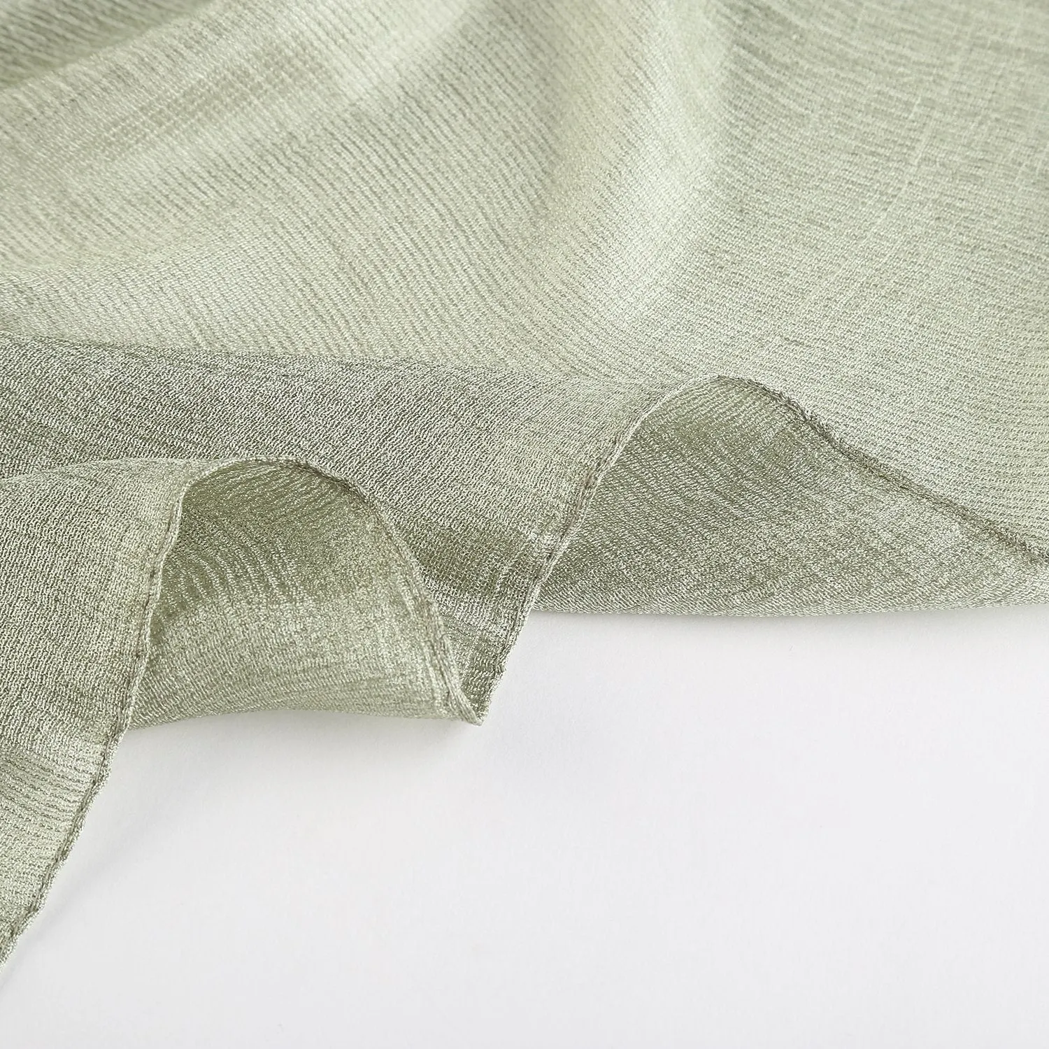 Extra Wide Flax Feel Scarf Solid Grayish Green Color FLX002