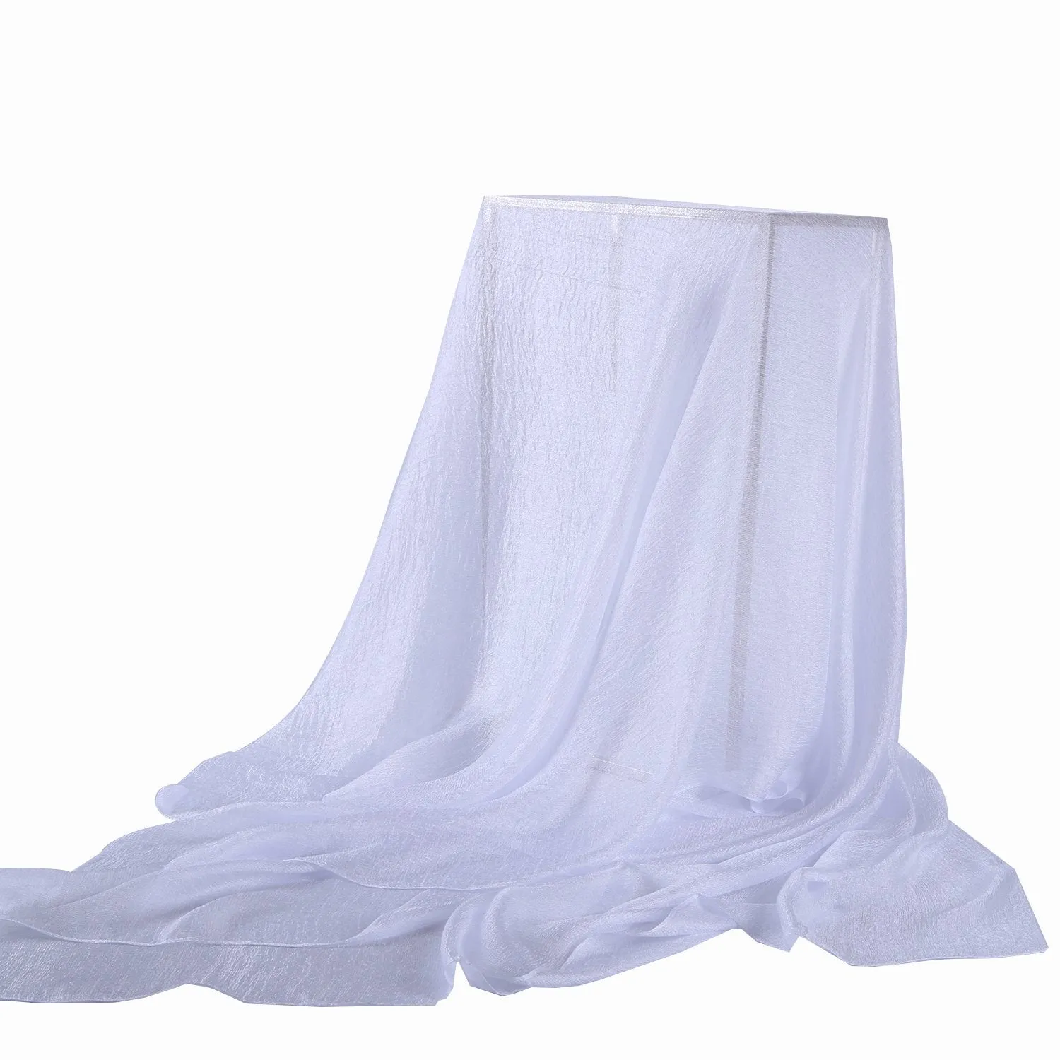 Extra Wide Flax Feel Scarf Solid White Color FLX003