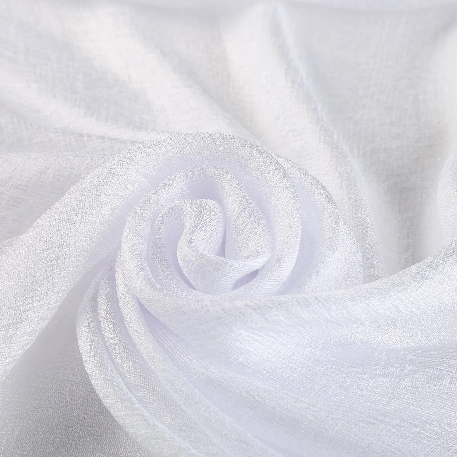 Extra Wide Flax Feel Scarf Solid White Color FLX003