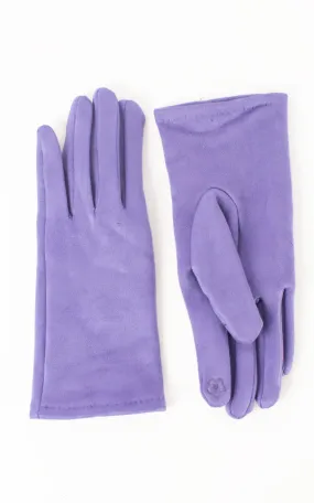 Faux Suede Plain Gloves | Violet