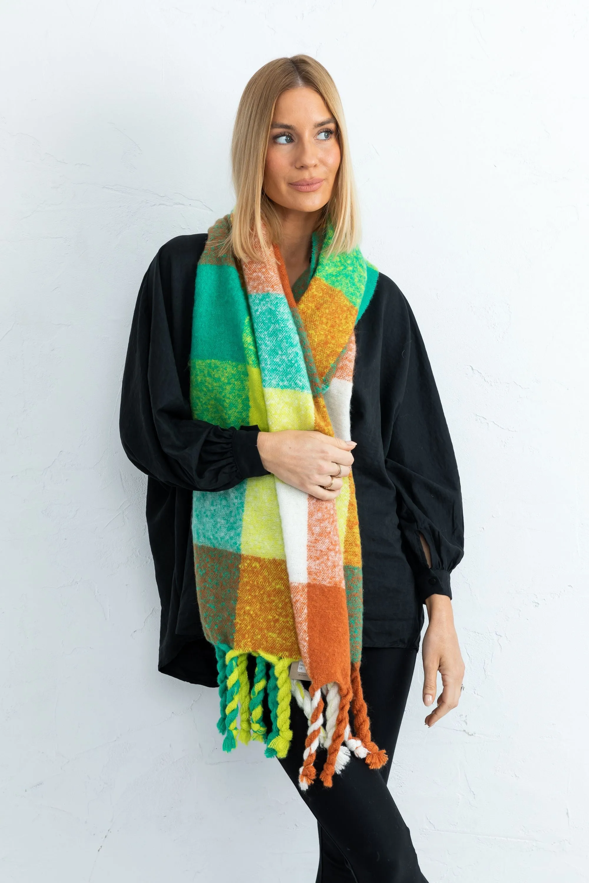 Fiesta Scarf (Orange Multi Check)