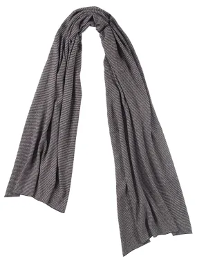 Fine Stripe Scarf Charcoal & Swansdown Sample Sale