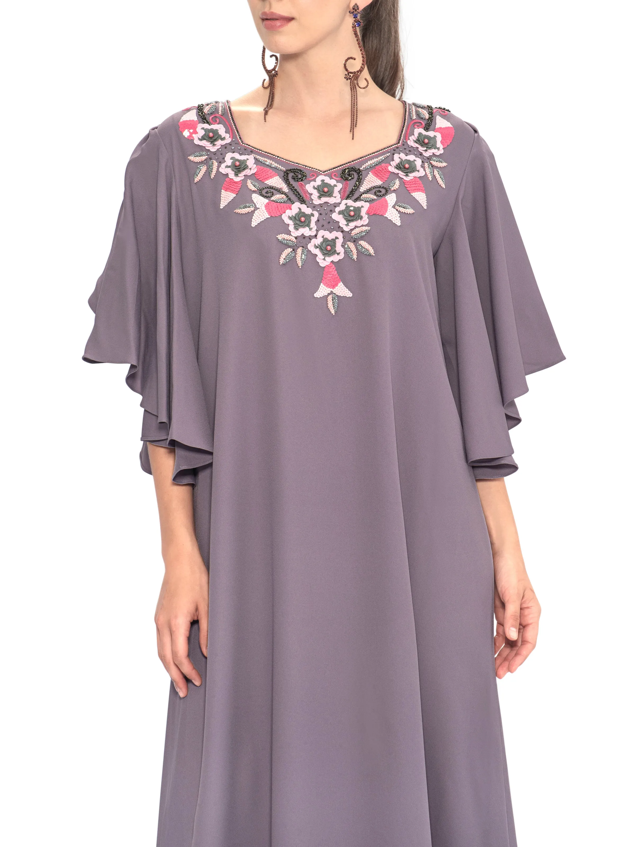 Floral Embroidery Kaftan